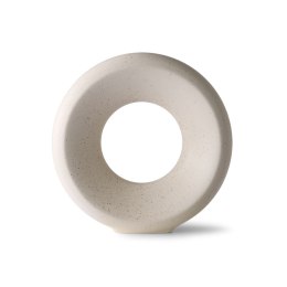 Ceramiczny wazon w kształcie koła kremowy CIRCLE M