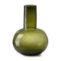 Szklany wazon z bąblowego szkła BLOWN L oliwkowy zielony
