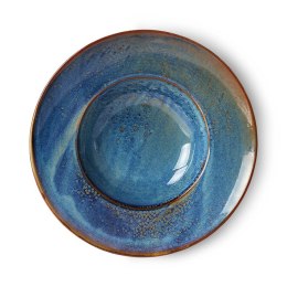 Talerz głęboki do pasty niebieski z serii: home chef ceramics