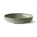 Zestaw 2 ceramicznych głębokich talerzy zielonych