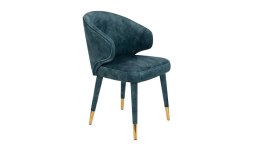 Krzesło aksamitne niebieskie LUNAR