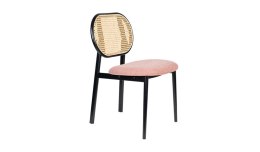 Krzesło tapicerowane z motywem plecionki różowe SPIKE