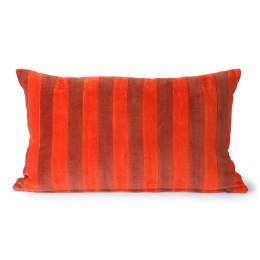 Poduszka velvet w paski czerwono-bordowe STRIPE 30x50