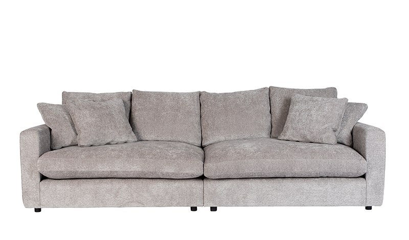 Sofa 3-osobowa z poduszkami szara SENSE