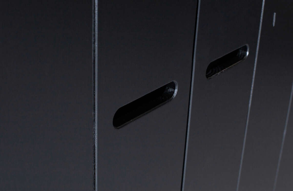 Szafa drewniana 3-drzwiowa z szufladami CONNECT czarna