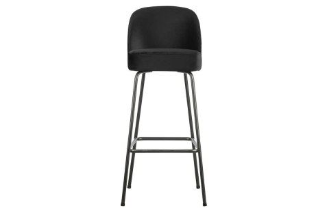Krzesło barowe aksamitne czarne VOGUE 80 cm