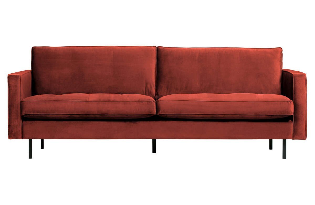 Sofa welurowa RODEO CLASSIC 2,5-osobowa kasztanowa