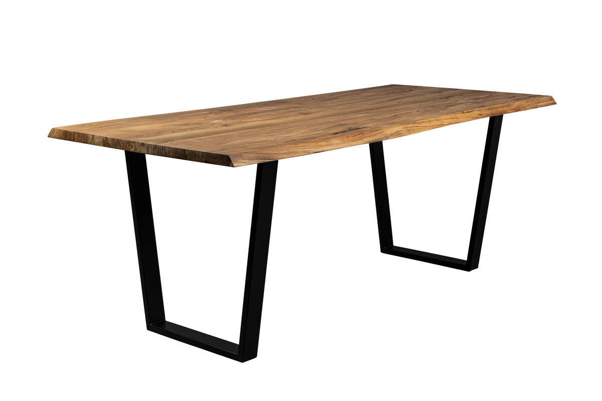 Stół z drewna akacji na żelaznej ramie 180X90