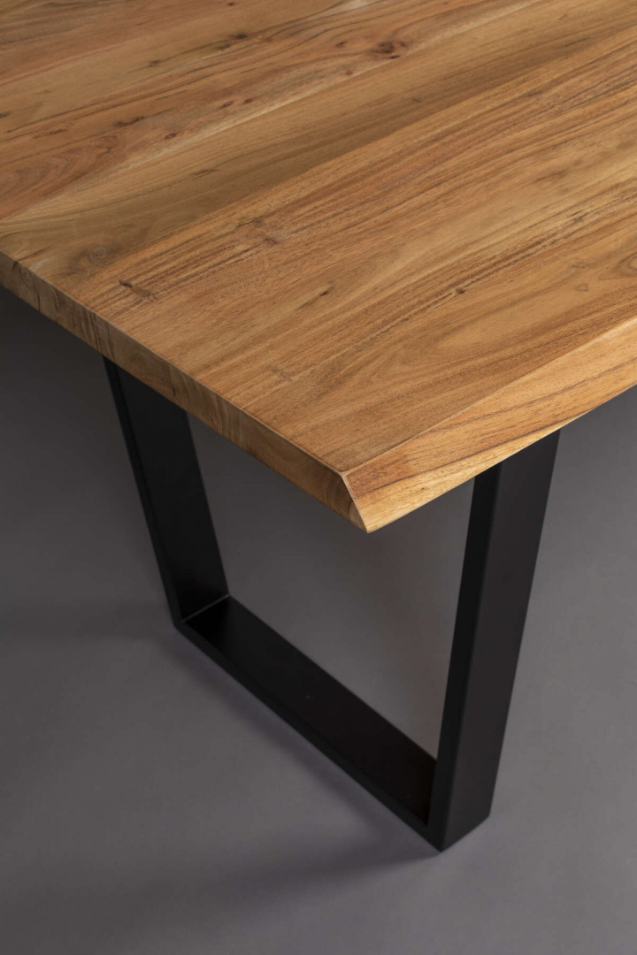 Stół z drewna akacji na żelaznej ramie 220X90