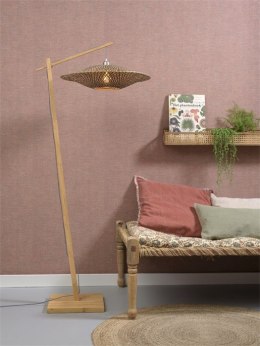 Lampa podłogowa z bambusowym kloszem czarna/naturalna BALI 60x15