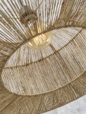 Lampa podłogowa z kloszem z plecionego bambusa czarna IGUAZU 50x22