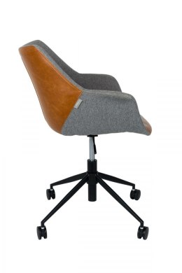 Krzesło biurowe DOULTON VINTAGE brązowe - Zuiver