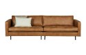 Klasyczna sofa RODEO 3-osobowa koniakowa