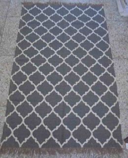 Dywan wełniany w marokańską koniczynę biało-szary GEO 1 120x180 cm