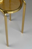 Zestaw 2 owalnych stolików ze szklanym blatem BANDHU złoty