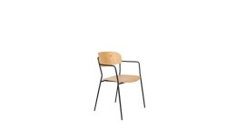 Krzesło z podłokietnikami JULIETTE czarny/drewno