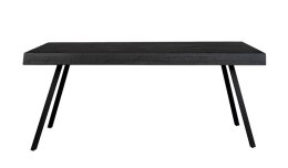 Stół z drewna tekowego i metalu 160x78 SABA czarny