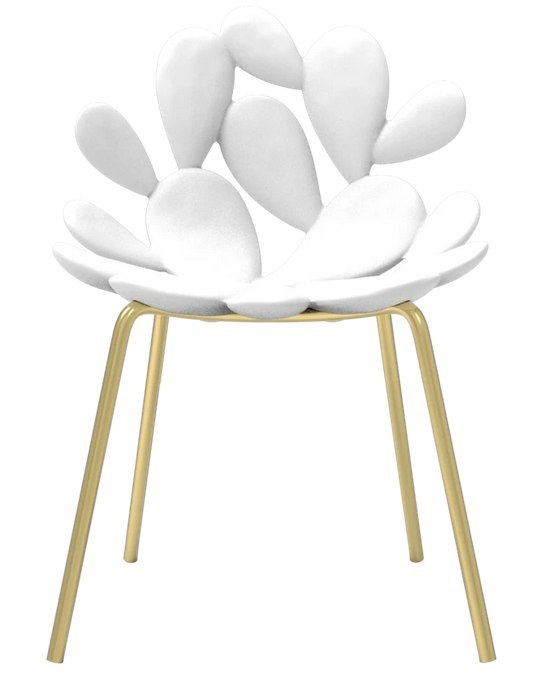 Krzesło designerskie kaktus FILICUDI (set 2 szt.) biało-złote
