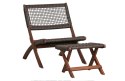 Krzesło ogrodowe składane z drewna eukaliptusa brązowy LOIS