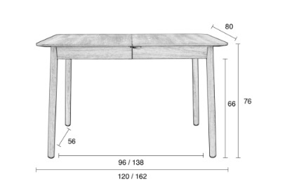 Stół rozkładany GLIMPS 120/162X80 orzechowy