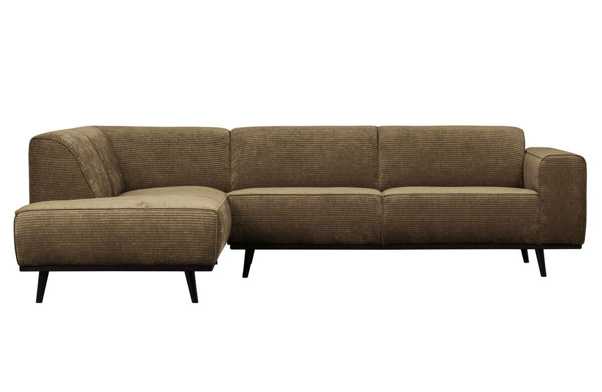 Sofa narożnik sztruksowy lewy skalny brąz STATEMENT RIB