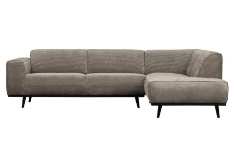 Sofa narożnik sztruksowy prawy gliniany STATEMENT RIB