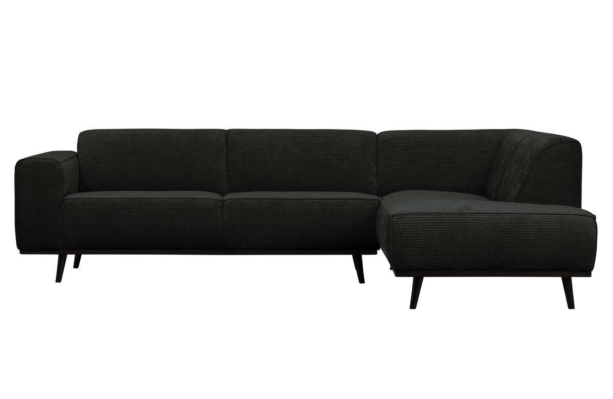 Sofa narożnik sztruksowy prawy grafitowy STATEMENT RIB