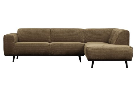 Sofa narożnik sztruksowy prawy skalny brąz STATEMENT RIB