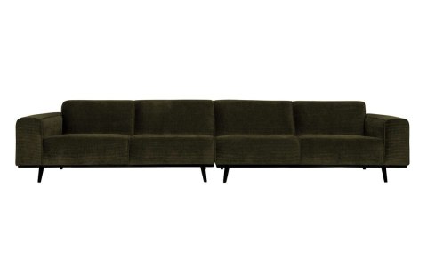 Sofa 4-osobowa sztruksowa ciemno zielona STATEMENT RIB XL