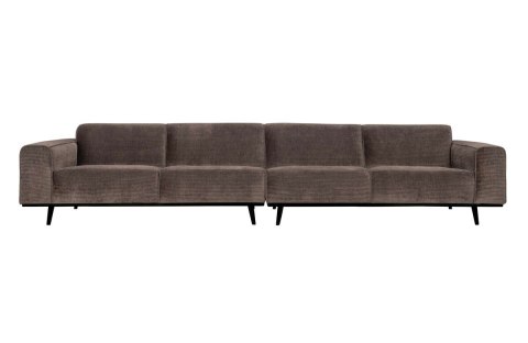 Sofa 4-osobowa sztruksowa szara STATEMENT RIB XL