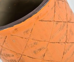 Osłonka ceramiczna pomarańczowa prosta romby Etno