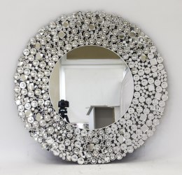 Lustro dekoracyjne okrągłe kryształki 90 cm CRISTAL