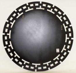Lustro okrągłe w lustrzanej ramie z decorem GLAMOUR