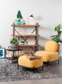 Fotel tapicerowany lounge PAXTON żółty