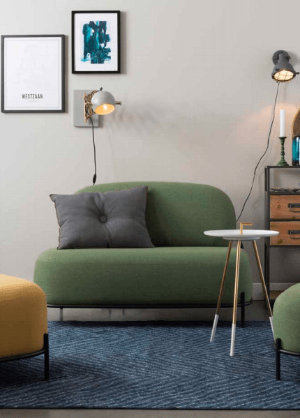 Sofa tapicerowana dwuosobowa PAXTON zielona