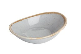 Ashen: Naczynie porcelanowe ecru-brązowe owalne mini nakrapiane 11 cm