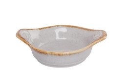 Ashen: Naczynie porcelanowe ecru-brązowe do zapiekania okrągłe nakrapiane 22 cm