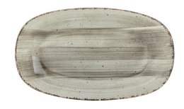 Agat: Półlmisek porcelanowy szaro-biały 26x15 cm